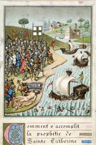Die Erfüllung der Prophetie der Heiligen Katharina - Gravur des 19. Jahrhunderts