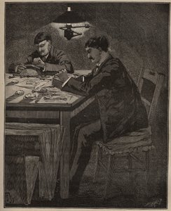 Die Kunst des Steinschneidens: Gravur einer Kamee-Muschel. Gravur von 1885 in „Les arts et métiers illustrés“ von Adolphe Bitard. von Unknown artist
