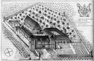 Die Gebäude von Clos de Vougeot (Côte d