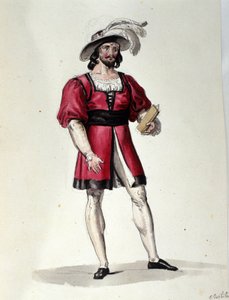Die Figur, die die Virilität im Ballett „Il noce di Benevento“ des österreichischen Komponisten Franz Xaver Sussmayr (1766-1803) interpretiert. Illustration des 19. Jahrhunderts von Unknown artist