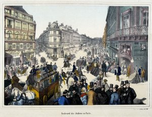 Die Menge auf dem Boulevard des Italiens - Gravur