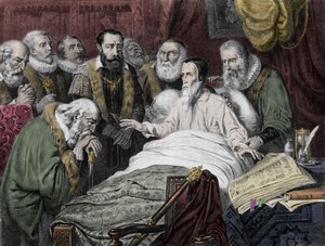Der Tod von Jean Calvin (1509 - 1564). von Unknown artist