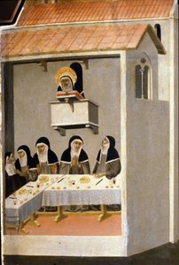 Die guten Schwestern essen Fisch. 13. Jahrhundert