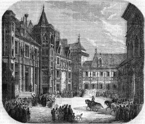 Das Haus von Jacques Coeur (ca. 1400-1456), der Silbertoner von König Karl VII. Gravur aus dem 19. Jahrhundert.