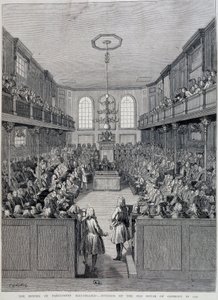 Das Innere des Londoner Unterhauses im Jahr 1760 von Unknown artist