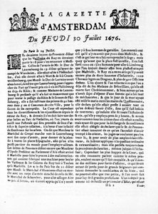 Titelseite der „The Amsterdam Gazette“ am Donnerstag, 30. Juli von Unknown artist