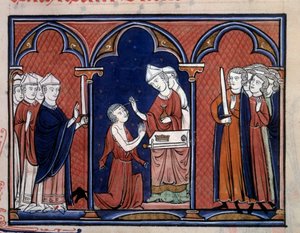 Das Ordo der heiligen Darstellung des Rituals der Salbung des Königs (wahrscheinlich Ludwig IX.) von Unknown artist