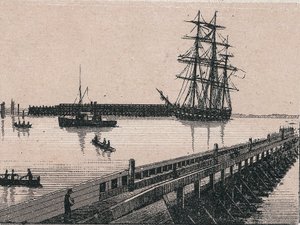 Der Hafen der Stadt Calais in „Die Welt illustriert 168 Ansichten“ ohne Datum (spätes 19. Jahrhundert) von Unknown artist