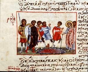 Die Plagen Ägyptens: Das Wasser des Nils wird zu Blut, Miniatur aus dem Codex de l