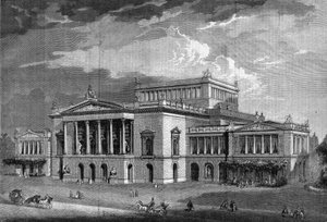 Theater in Leipzig, Baubeginn durch den Berliner Architekten Langhaus. In „L