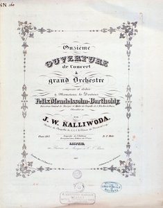 Titelseite der Partitur der Ouvertüre Nr. 11 von Kalliwoda von Unknown artist