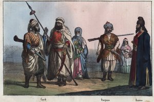 Traditionelle kurdische Kostüme - Georgisch - Armenisch von Unknown artist