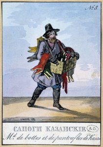 Reisender Händler von Stiefeln und Pantoffeln bei Kasan - Gravur des 19. Jahrhunderts von Unknown artist