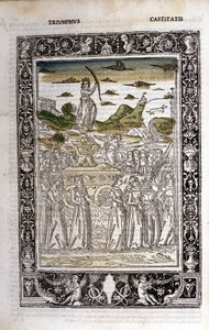 Triumph der Keuschheit von Petrarca (Francesco Petrarca). Miniatur
