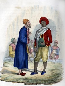 Zwei Männer auf den Straßen von Algier im Jahr 1830. In „L