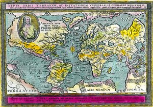 Universale geografische Karte (Weltkarte) von 1596