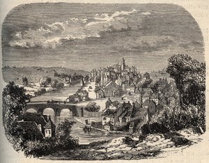Uzerche - Corrèze - Frankreich - Gravur in „PATRIE - Beschreibung der malerischen Frankreich in 6 Bänden“ von Lucien Huard - Ende des 19. Jahrhunderts
