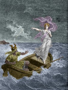 Vercingetorix und Druidesse. In „Histoire de la magie du Monde supernaturel et de la Fatalite à travers les temps et les peuples“, Furne Jouvet et et Cie editeurs (1880) von Unknown artist