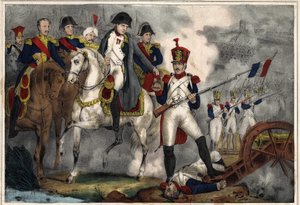 Victor erhielt von Napoleon I. das Kreuz der Ehrenlegion und den Rang eines Hauptmanns auf dem Schlachtfeld von Wagram für seine Tapferkeit, Gravur Anfang des 19. Jahrhunderts