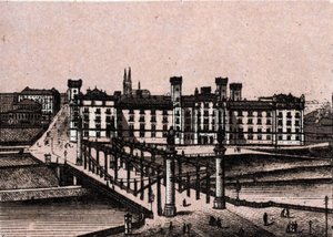Wien, Österreich: Blick auf das Arsenal von Prinz Rudolf und die Brücke des Augartens. aus 