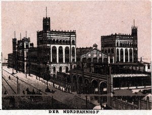Wien, Österreich: Blick auf den Nordbahnhof in „Die Welt illustriert 168 Ansichten“ (Ende des 19. Jahrhunderts) von Unknown artist