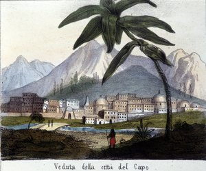 Ansicht von Kapstadt zur Zeit der britischen Kontrolle, Südafrika. 1820