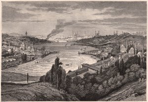 Ansicht von Konstantinopel, jetzt Istanbul, und dem Goldenen Horn im 19. Jahrhundert