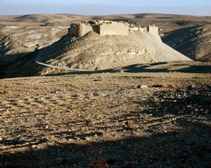 Ansicht von Karac el Chobac, Kreuzritterburg auf der östlichen Seite der Arabah