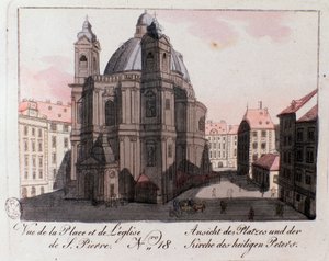 Ansicht des Petersplatzes in Wien, Österreich.