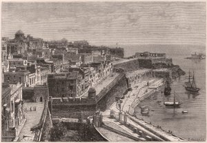 Ansicht von Valletta und seinem Hafen im 19. Jahrhundert von Unknown