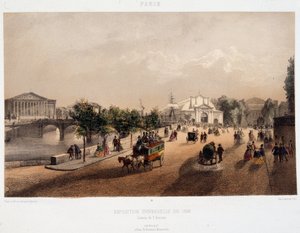 Ansicht der Weltausstellung 1855 in Paris, Frankreich - Lithografie von Unknown artist