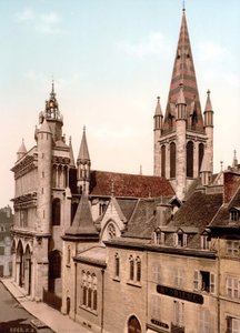 Ansicht der Kirche Notre Dame in Dijon. Photochrom ca. 1890