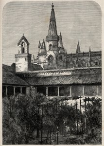 Ansicht des Klosters von Batalha in Portugal. Gravur in „Das illustre Universum“ von Unknown artist
