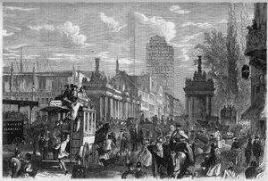 Ansicht der Königlichen Brücke in Berlin, Deutschland. Gravur in „The Illustrous Universe“ von Unknown artist