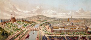 Ansicht der Weltausstellung in Paris 1878. Gravur aus dem 19. Jahrhundert, Paris, B.N.
