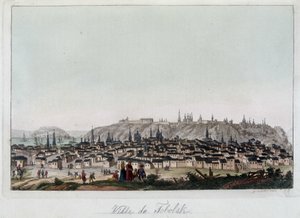 Ansicht der Stadt Fabolsk, Sibirien. In „Das alte und moderne Kostüm“
