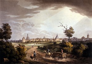 Ansicht der Stadt Leipzig in Deutschland. Lithographie um 1820. von Unknown artist