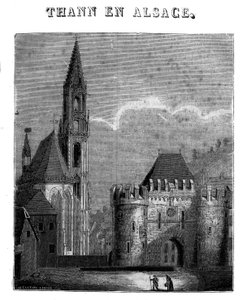 Ansicht der Stadt Thann im Département Haut-Rhin im Elsass von Unknown artist