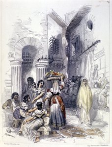 Ansicht des Ghettos von Rom im Jahr 1830. von Unknown artist