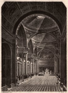 Ansicht des Inneren der Kirche Madeleine in Paris im Jahr 1843, kurz nach ihrer Eröffnung für den Gottesdienst von Unknown