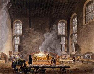 Ansicht der Küchen von Christ Church, Universität Oxford. 1850