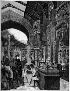 Ansicht des Museums für vergleichende Architektur im Palais du Trocadéro in Paris im Jahr 1882. Gravur in "Die illustrierte Welt" Nr. 1314 vom 3. Juni von Unknown artist