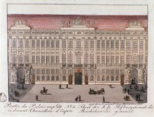 Ansicht des Teils des Kaiserpalastes namens Reichskanzlei in Wien. Österreich von Unknown artist