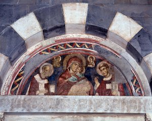 Jungfrau zwischen St. Nikolaus und St. Laurentius von Unknown artist