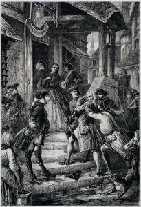 Voltaire (1694 - 1778) verhaftet in Frankfurt im Jahr 1753 auf Befehl des großen Friedrich II. - in Histoire de France von den frühesten Zeiten bis 1789 von M. Guizot von Unknown artist