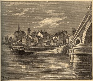 Vouziers - Ardennen - Frankreich - Gravur in „PATRIE“ - BESCHREIBUNG PICTURESQUE DE LA FRANCE EN 6 VOLUMES VON LUCIEN HUARD - Ende des 19. Jahrhunderts