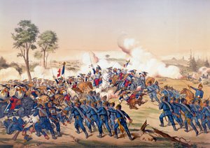 Krieg von 1870: der Angriff der Schlachtschiffe in der Schlacht von Froeschwiller Woerth von Unknown artist