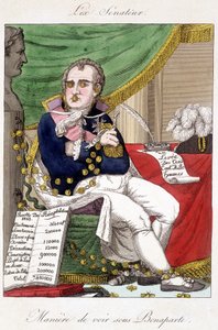Ansicht unter Bonaparte: Militärausgaben - Karikatur