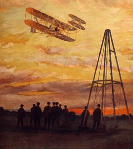 Wilbur Wrights Flugzeug (1867-1912) im Flug