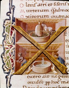 Arbeiten in einer Ölmühle (Miniatur) von Unknown artist